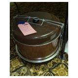 Vintage brown cake carrier
