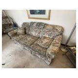 Sofa & pillows, plaid throw