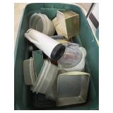 Large tote of all types plastic ware, more