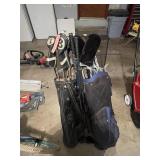 2 partial sets of golf clubs
