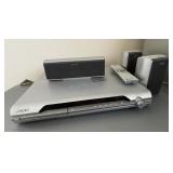 Sony DVD, amp, speakers, GE radio & TV stand