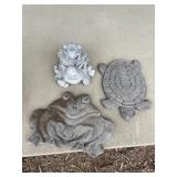 3 resin stepping stone & frog house