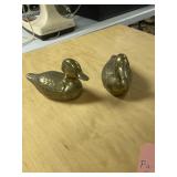 Pair brass ducks