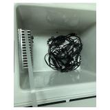 Tote w/lid full of plastic ware & more