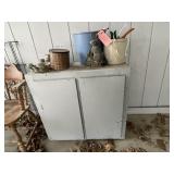 Cabinet - 2 door & contents on top and inside