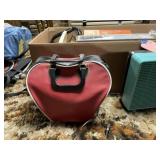 Blowup mattress, heat lamp, fan, bowling ball,more