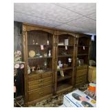 3 piece bookcase w/6 drawers