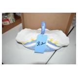 Cute Ceramic Basket in Yellow and Blue