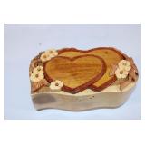 Wood Heart and Flower Puzzle Box