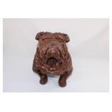Large Red Mill Pecan and Resin Bulldog Statue