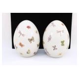 Pair  Ceramic Large Decorative Eggs