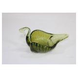 MCM Olive Green Art Glass Swan