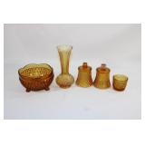 Lot of Vintage Orange Glass - Vase, Bowl, etc.