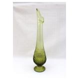 Vintage Avocado Green Fenton Swung Vase