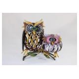 Pair of Metal Owl Figurines
