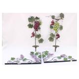 Lot of Metal Grapes Wall Decor - Candle Holder etc