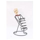 Wrought Iron Chef Wine Bottle Holder