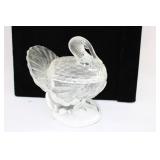 L.E. Smith Glass Co. Turkey Shaped Lidded Dish