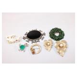 Lot of Vintage Brooches - Carriage, Onyx etc