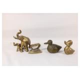 Brass Figurines - Ducks, Elephants, Iron