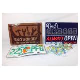Marbles, License Plate, and Tin Signs