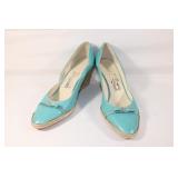 Salvadore Ferragamo Lt. Blue Jute Wedge Sz 8.5