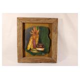 Still LIfe Painted on Slate - Signed Brackney 1972