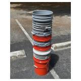 Large Stack (9) of 5 Gallon Buckets