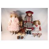 Lot of 4 Porcelain Girl Dolls
