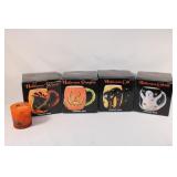 Lot of 4 Halloween Ceramic Mugs, Candle