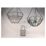 Pair of Metal hanging Planters, Purse Decor