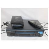 Panasonic VHS Player and Kinyo Rewinder