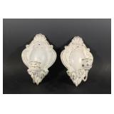Pair of Metal Distressed Wall Mount Candle Holders
