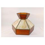 Brown Slag Glass and Glass Lamp Shade/Shade