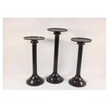 Trio of Pedestal Metal Candle Holders
