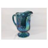 VTG Indiana Glass Blue Grape Harvest Pitcher
