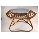 Curved Rattan Footstool with Scooped Seat