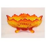 Vtg Marigold Carnival Footed Grape Bowl