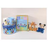 Lot of Disney Items - tins, Cups, Stuffy
