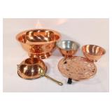 Coppercraft Guild Bowls, Trivet and strainer