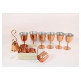 Coppercraft Guild Cordial Glasses, Bell, Napkin