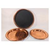 Lot of 3 Coppercraft Guild Serving Trays