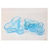 Alvar Aalto mini Blue Glass Trinket Dishes