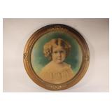 Vtg Round Framed 'Sunbeam' by Bessie Pease Gutmann
