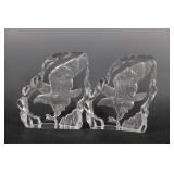 2 -Vintage Heavy Glass Eagle Sculpture/Paperweight