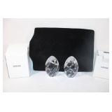 Pair of Dansk Crystal Egg Paperweights