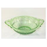 Uranium Jeanette Green Doric Handled Bowl