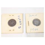 1900 Barber Dime / unk Year Silver 5 Cents
