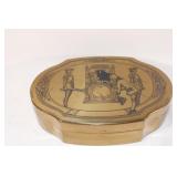 Vtg Schraffts Boston Brass Etched Candy Tin