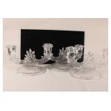 Trio of Fostoria Baroque Candlestick Holders